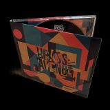 Obal CD We Will Brass You s logem Brass Avenue na barevných geometrických tvarech
